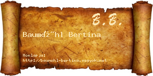 Baumöhl Bertina névjegykártya